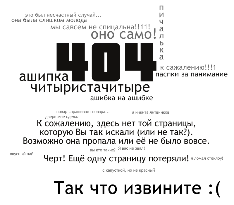 Страница ошибки: error 404