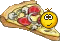 Смайлик на куске пиццы